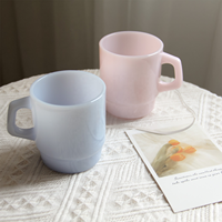 Samyo Großhandel Lager benutzer definierte kreative Jade blau rosa farbigen Saft Milch Tee Kaffee Wasser Glas Becher Tassen Gläser zum Trinken