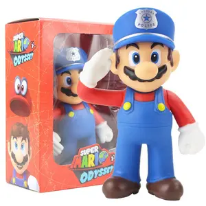 10 cm dengan kotak berwarna PVC hadiah plastik hadiah untuk anak-anak gambar Mario Bros Super Mario Mario Mario mainan