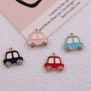 Cute Cartoon Car Alloy Pendant Charm For DIY <b>Bracelet</b> Necklace Jewelry Accessory Pink Blue <b>Red</b> Black Color Zinc Alloy Bezel - Product Image 1