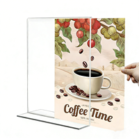 Exhibidor Acrílico Personalizado A4/A5/A6, Extraíble, Doble Cara, con Curvado en Caliente, en Forma de L/T, para Publicidad en Cafeterías y Restaurantes, Soporte para Letreros de Mesa