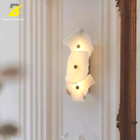 Applique murale minimaliste en albâtre, lampe murale créative en pierre naturelle pour chambre à coucher, tête de lit, entrée