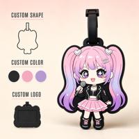 Étiquettes de bagages mignonnes, créatives, de style dessin animé, pour filles magiques, cartes d'embarquement et étiquettes de bagages en PVC souple, personnalisables DIY