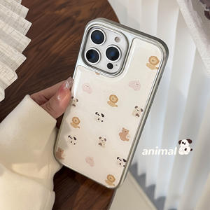 16Promax Cute Girl Illustration Realme 11Pro pour Apple Iphone14 13 15 Mobile Phone Case Silver Edge Glue TPU Galvanoplastie Phone - Product Image 2