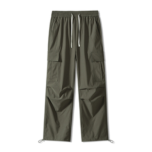 Salopette américaine hommes printemps et automne lâche multi-poches pantalon décontracté séchage rapide plissé parachutistes extérieur jambe large - Product Image 2