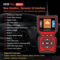 Nuevo Escáner de Diagnóstico Automotriz Profesional V519 PLUS OBD2 12V con Pantalla TFT y 1 Año de Garantía para Todos los Vehículos