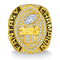 Vente en gros usine Bague de championnat de football américain FFL Dream 2025-2026 en alliage certifiée CMA pour hommes avec pierres précieuses