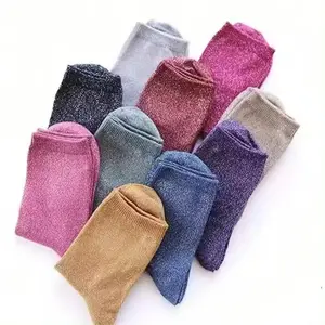Wholesale sexy women's solid color fashionable breathable shiny socks
