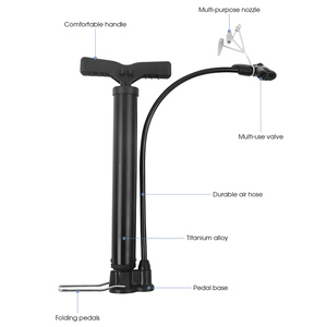 Portable <b>Pump</b> 120 PSI Bike Manual Air <b>Pump</b> <b>Balloon</b> Tire Floor <b>Pump</b> Cycling Accessories - Product Image 2