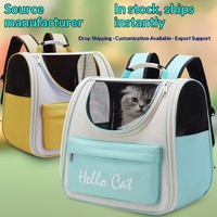 Sac à dos de transport pour chat en tissu PVC 3D avec double sangle, respirant et portable, capacité de 7 kg pour les sorties des chats - Motif lettres