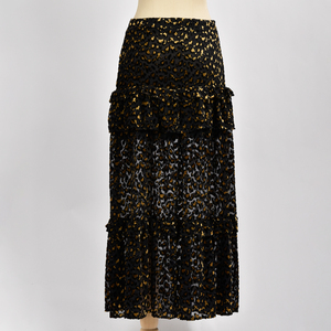 Jupe en velours 100% polyester à prix compétitif, fabricant en gros, jupe en velours polyester à volants pour femmes - Product Image 1