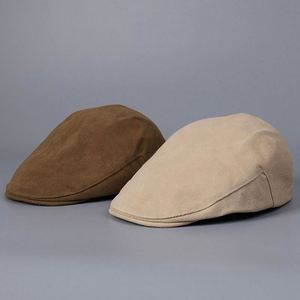 Arrival Autumn Winter Unisex Canvas Beret <b>Hat</b> Fashion Trendy Casual Forward Cap Solid Color Canvas Flat Top Ivy <b>Hat</b> - Product Image 1