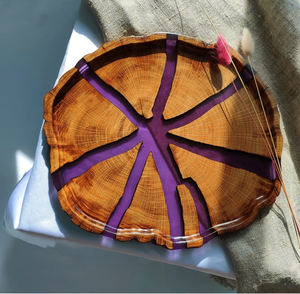 Vente en gros Plateau de service en forme de rivière en bois de noyer noir et résine époxy pour collation aux fruits - Product Image 5