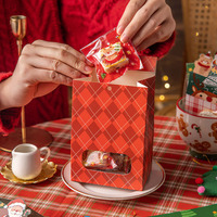 Sacs kraft de Noël à fond plat, emballages pour biscuits, bonbons, nougats, toffees, cadeaux de fêtes