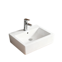Meilleures ventes : Lavabo de salle de bain rectangulaire en céramique blanche, lavabo d'art en porcelaine à poser sur table, de fabricant de céramique