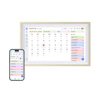 Calendrier électronique familial FHD de 15,6 pouces avec synchronisation Wi-Fi, lecture MP4 et alarme de démence pour usage domestique