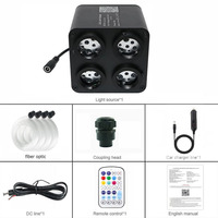 Kit de lumières LED à fibres optiques 36W 4 couleurs RGBW Twinkle+Music Sync avec télécommande APP, IP65, en alliage d'aluminium, 12V, effet ciel étoilé