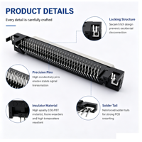 Connecteur de bord de carte multipin personnalisé, connecteur électronique à fente de bord de PCB haute densité pour systèmes solaires industriels