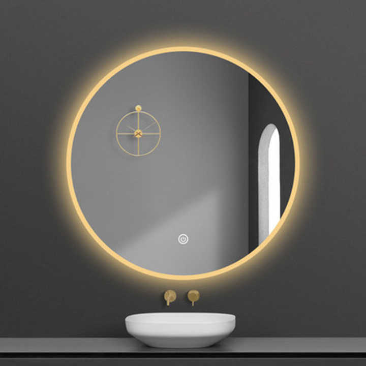 Modern Round LED-Lit Smart Defogging Wall Mirror Touch-Luminous ...
