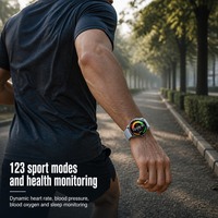 1.32 İnç Yuvarlak AMOLED Akıllı Saat 466 x 466 Döner Düğme 123 Spor Modu BT Arama Akıllı Saat Kalp Atış Hızı Kan Oksijeni