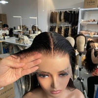 Perruque Lace Front HD 13x6 en Cheveux Humains Vierges Vietnamiens Lisses, Sans Colle, Pré-Pluckée, Ligne de Cheveux Naturelle pour Femmes Noires - Vente en Gros