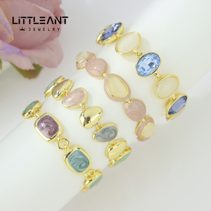 Trendy Lucky Design italiano bracciali in oro 14k all'ingrosso bracciali in cristallo smaltato multicolore per regalo per ragazza - Product Image 1