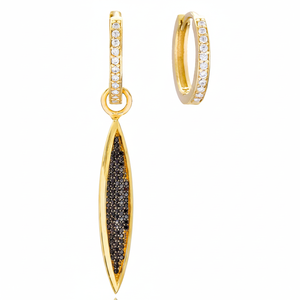 <b>Black</b> Zircon Stone <b>Dangle</b> <b>Earrings</b> Tukish Wholesale handmade 925 Sterling Silver Jewelry - Product Image 2