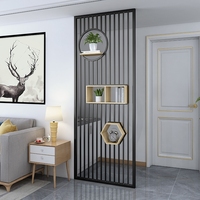 Paravents nordiques tendance, séparateurs de pièce décoratifs en métal, étagères de rangement en bois, écran