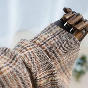 Retrò plaid di lana di poliestere tessuti di abbigliamento <span class=keywords><strong>tweed</strong></span> per le donne del vestito - Product Image 4