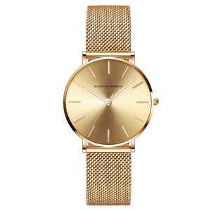 Montre HANNAH MARTIN, fabriquée en acier inoxydable, étanche, pour femme, mouvement à quartz japonais personnalisé, design minimaliste et fin. - Product Image 5