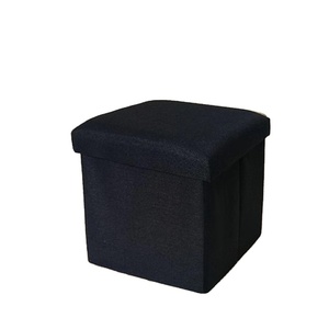 Taburete de almacenamiento de esponja multifuncional, mesa de té, taburete para zapatos de lino, plegable, color liso, varios modelos de cajas de almacenamiento - Product Image 3
