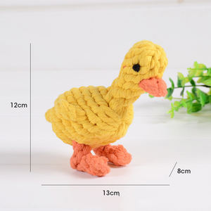 Giocattoli per Animali Domestici, Paperella Gialla in Corda di Cotone Intrecciata a Mano, Giocattolo da Masticare per Cani per la Pulizia dei Denti - Product Image 4