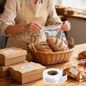 1000 Etiquetas Adhesivas para Alimentos, Impresas Térmicamente, Forma Rectangular, Rollo <span class=keywords><strong>de</strong></span> Embalaje para Cocina, Panadería y Hogar - Product Image 6