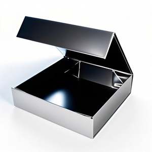 Custom Logo Recycled Black Cardboard <strong>Paper</strong> <strong>Box</strong> for Mailing Apparel Packaging Large Size Embossing for Small Business Shipping - Product Image 3