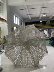 Crochet ouvert avec des glands de coton cordes de macramé à la main Design moderne pour l'utilisation de cour de meubles d'extérieur - Product Image 5