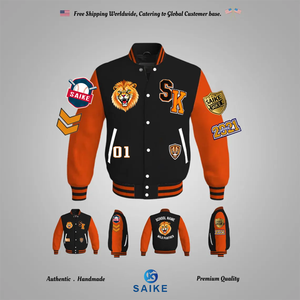 कस्टम नौसेना नीले कढ़ाई विंटेज विश्वविद्यालय जैकेट-100% ऊन/चमड़े के स्कूल कॉलेज बेसबॉल लेटरमैन विश्वविद्यालय जैकेट ओएम - Product Image 6