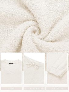 Pigiama da <span class=keywords><strong>donna</strong></span> in maglia felpata a tinta unita, due pezzi, per autunno inverno, set pigiama coordinato da <span class=keywords><strong>donna</strong></span> - Product Image 6