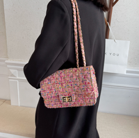 Sac à bandoulière pour femme, mini sac à main de luxe inspiré des créateurs, avec chaîne, fermeture éclair, motif géométrique classique