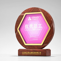 Trophée en verre rond avec cadre en marbre et plaque en cristal, gravure personnalisée du LOGO, impression couleur, récompense de champion, cadeau souvenir de bureau