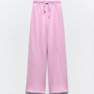 Cintura <span class=keywords><strong>con</strong></span> coulisse elastica regolabile <span class=keywords><strong>in</strong></span> <span class=keywords><strong>Jeans</strong></span> a <span class=keywords><strong>vita</strong></span> alta <span class=keywords><strong>con</strong></span> gamba dritta e cuciture pronunciate a sinistra - Product Image 1