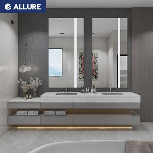 Allure Menuiserie Millwork Design Rangement Fibre Miroir <span class=keywords><strong>Sous</strong></span> Lavabo Bagno Lavabo Automatique Salle de Bain Lavabo Armoires Moderne Luxe Vanité - Product Image 2