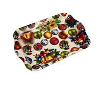 Nieuwste Populaire Rode Bloem Ontwerp Print Droog Fruit Plastic Dienblad
