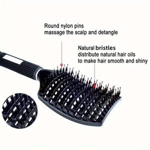 Brosse à cheveux démêlante antistatique grande taille en poils de sanglier ventilée et incurvée Wanmei pour cheveux secs ou mouillés - Product Image 6