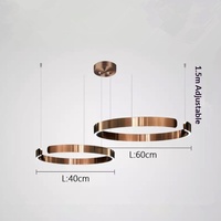 Lustre de table à manger nordique moderne, décoration de luxe haut de gamme, LED dimmable, pour salon, îlot, anneau, transfrontalier