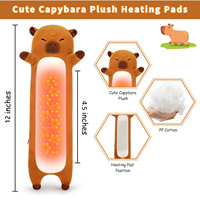 Coussin chauffant électrique Capybara long, en peluche douce, avec fonction chauffante pour le soulagement et la chaleur