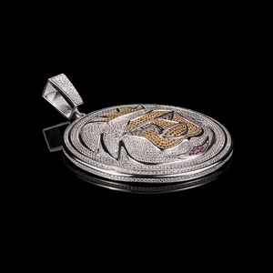 Colgante de Cabeza de León con Incrustaciones de Moissanita, Chapado en Plata de Ley 925, para Fiesta - Product Image 2