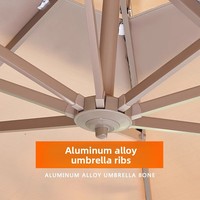Tente et Parasol en Aluminium avec Éclairage Solaire Étanche 3000 mm de Qualité Commerciale pour Jardins de Villas et Terrasses de Style Romain