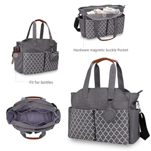 Nuovo LOGO personalizzabile borsa per mummia portatile a spalla singola stampata geometrica con borsa per ciuccio mamma e bambino viaggi all'aperto Momm - Product Image 1