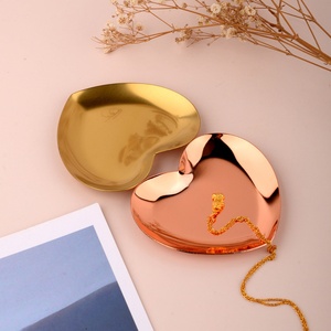 Stainless Steel Jewelry <b>Box</b> Gold Stainless Steel Decorative Tray Jewelry Dish Vintage <b>Heart</b> <b>Shape</b> Stainless Steel Jewelry Tray - Product Image 4