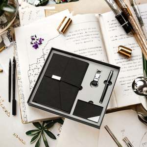 A5 Business Notebook Gift Box with Pen Card Holder & <b>Key</b> <b>Chain</b>-Custom Educational Gift Set for Promotional Office Use - Product Image 3