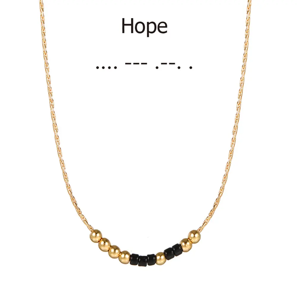 2021 Morse Password Personality Morse Code Choker Custom Secret Message Necklace Lovers Clavicle Chain Necklace with Card